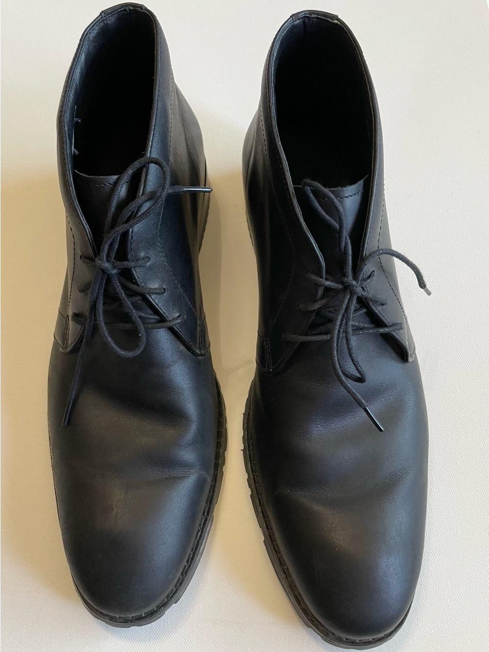 Cole Haan Men's Air Winslow Black Leather Lace-Up Chukka Boots